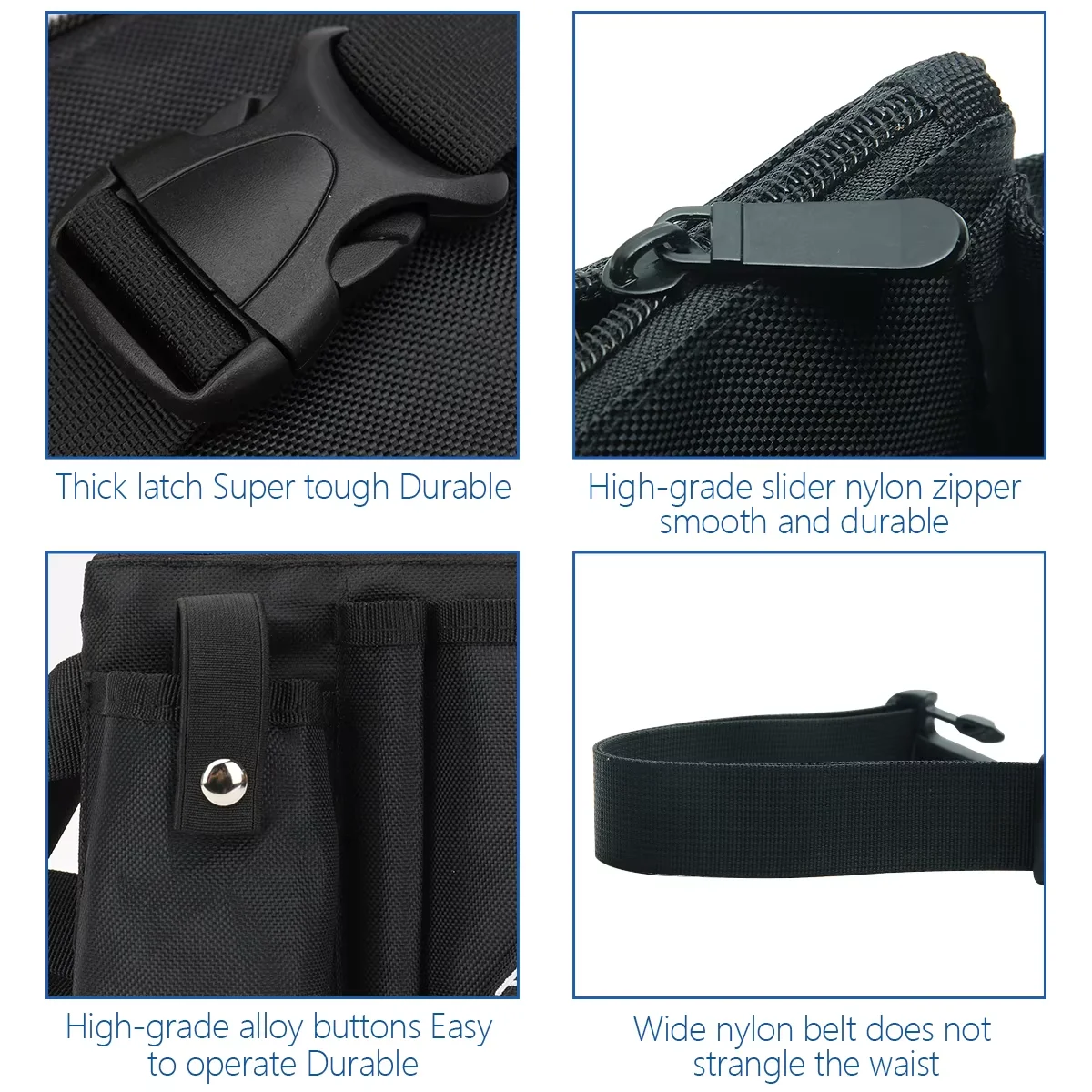 ABBREE กระเป๋าคาดเอวสำหรับร้านอาหารบาร์โรงแรมร้านกาแฟพนักงานเสิร์ฟกระเป๋าเงินผ้ากันเปื้อนกระเป๋าสำหรับ Baofeng UV-5R 888S UV-S9 เครื่องส่งรับวิทยุ