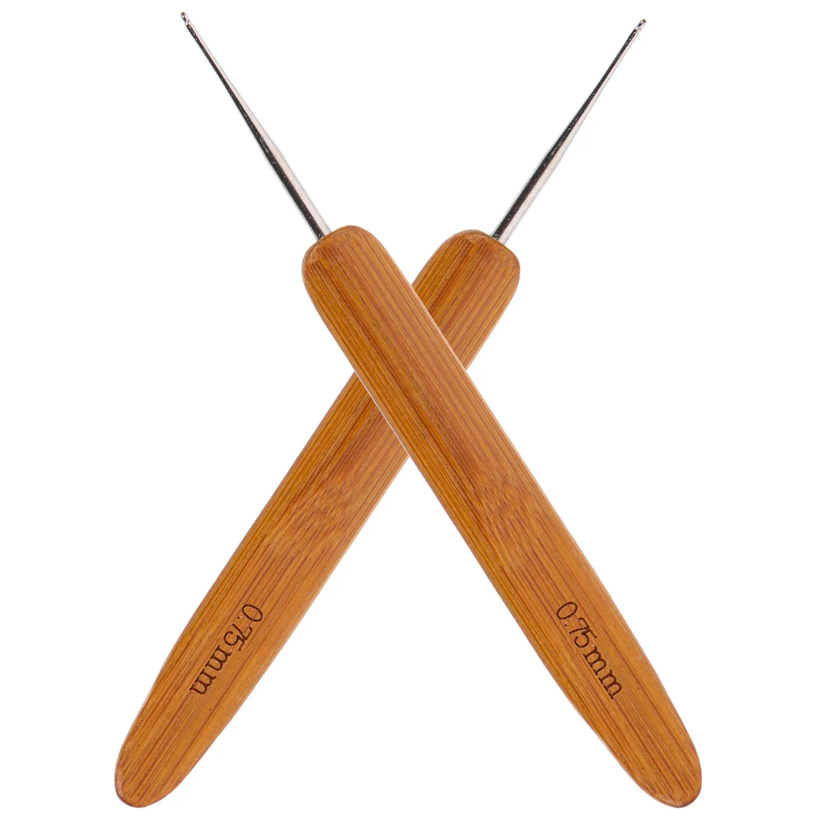 

2Pcs Carbonized Bamboo Knitting Needles Set Single Pointed Smooth Finish Crochet Needles 0.5mm 0.75mm Lightweight Easy Use