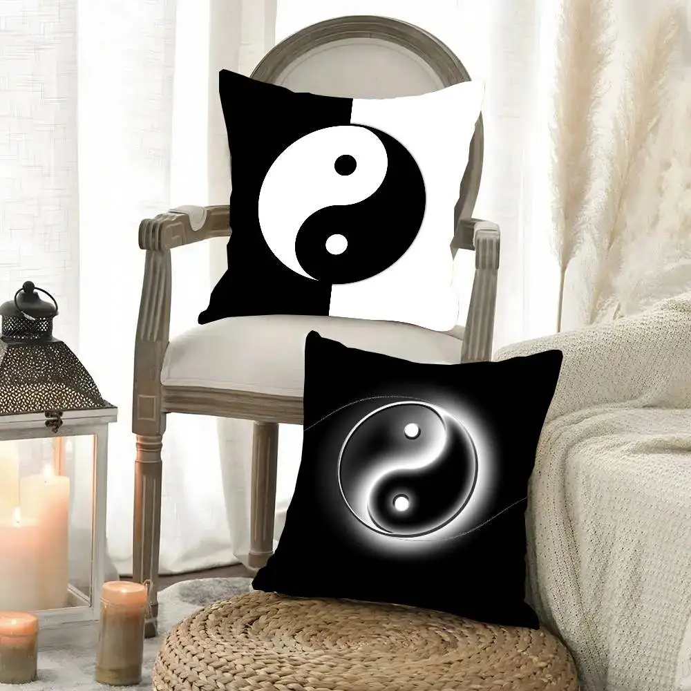 Tai Chi Symbol Pillow Case Fashion Square Pillowcase Bedroom Sofa Room Ins Decoration Leisure