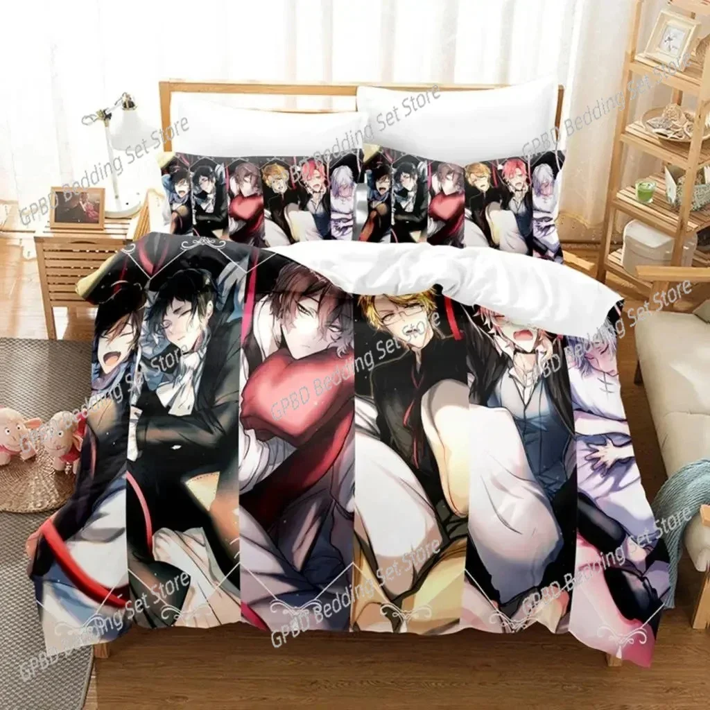 3d Print Anime Bungo Stray Dogs 3D Bedding Set Duvet Cover Pillowcases Single Twin Full Queen King Size Home Decor Quilt Boys Gi