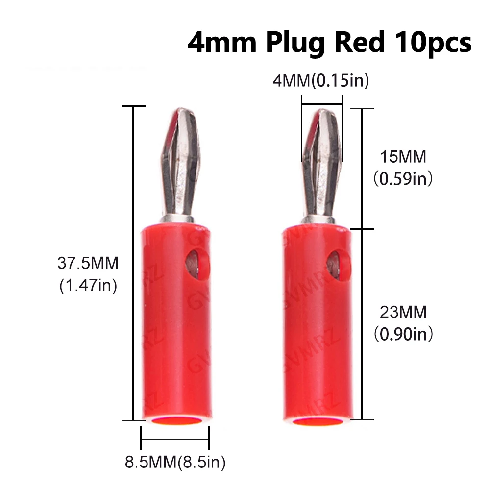 4mm Red Black Banana Female Jack Binding Post Adapter Nickel Plated Banana Plug Socket Nut Terminal Block Amplifier Connector 