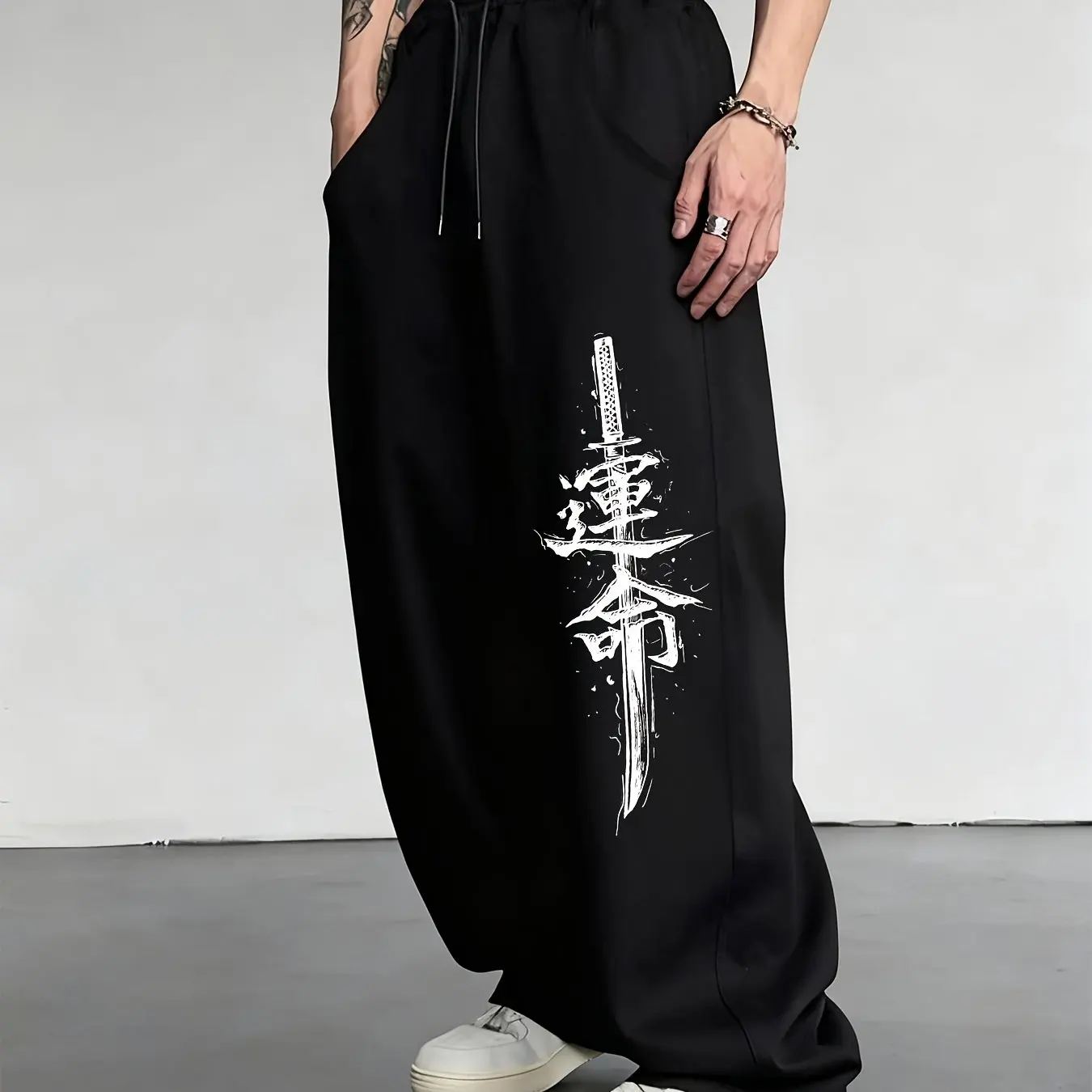 Pantalon imprimé à motif Destiny de style gothique unique, parfait pour le streetwear et les tenues décontractées quotidiennes