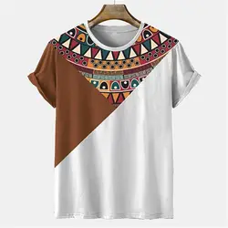 Vintage Men's T-Shirts Summer Tops Men's Indian Graphic Ethnic Clothing O-Neck Oversized Apparel 2023 Man Tees Casual Shirts New