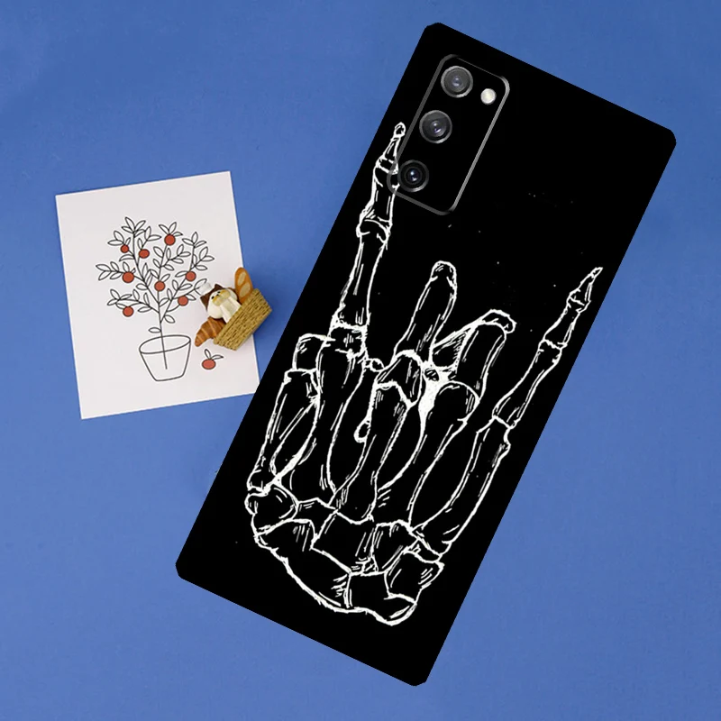 Rock Roll Skull Skeleton hands Phone Case For Samsung Galaxy S20 FE S21 Note 20 Ultra Note 10 Plus S9 S8 S10 Plus Cover