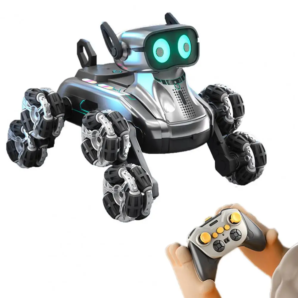 Climbing Robot Dog Remote Control with Light Music 8 Wheels Gesture Sensing Educational Kids Electric Rc for Fun