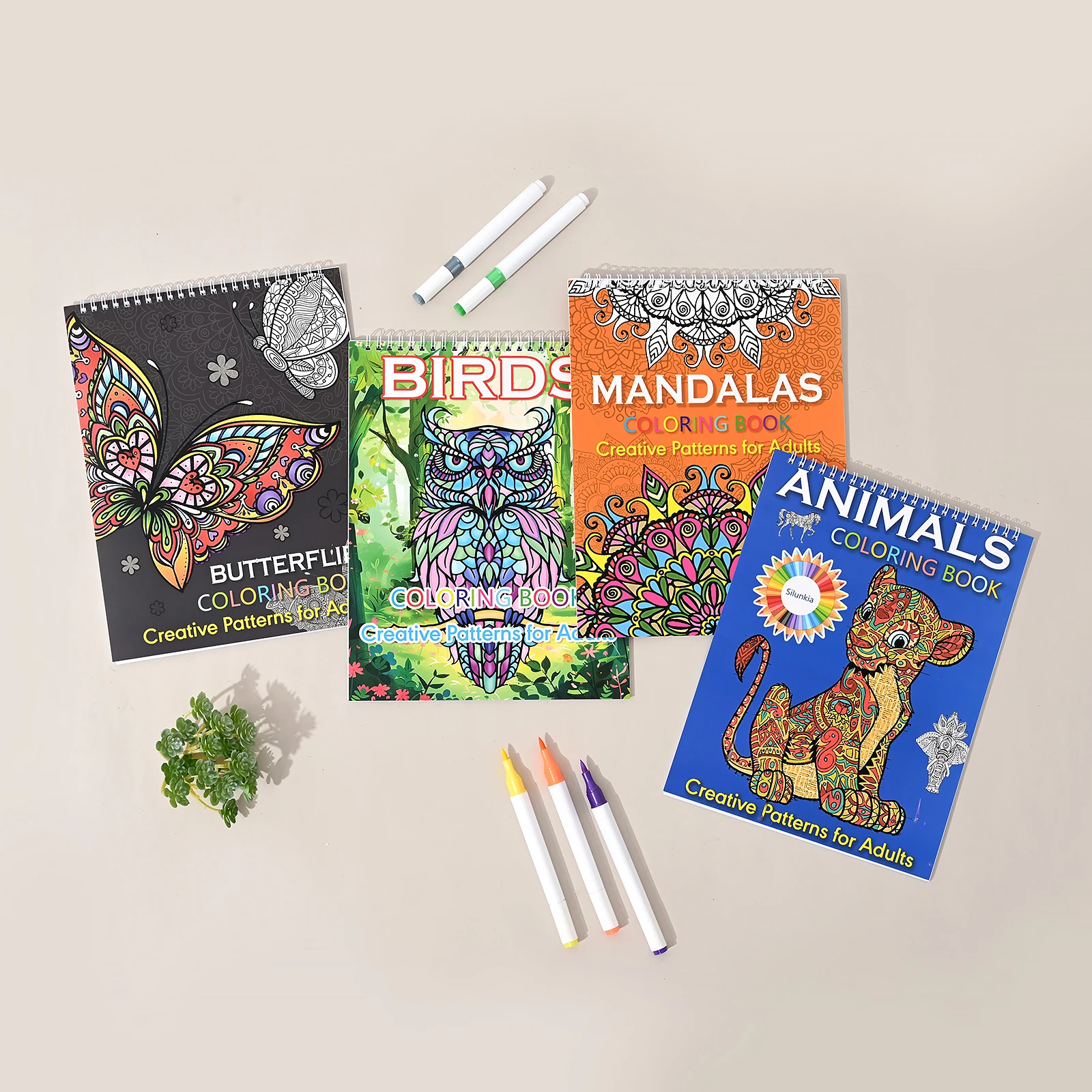 

Mandala Animal Patterns Spiral Coloring Books Hardcover Papers With Relaxing Drawings Color Pages For Adults 20 Sheets