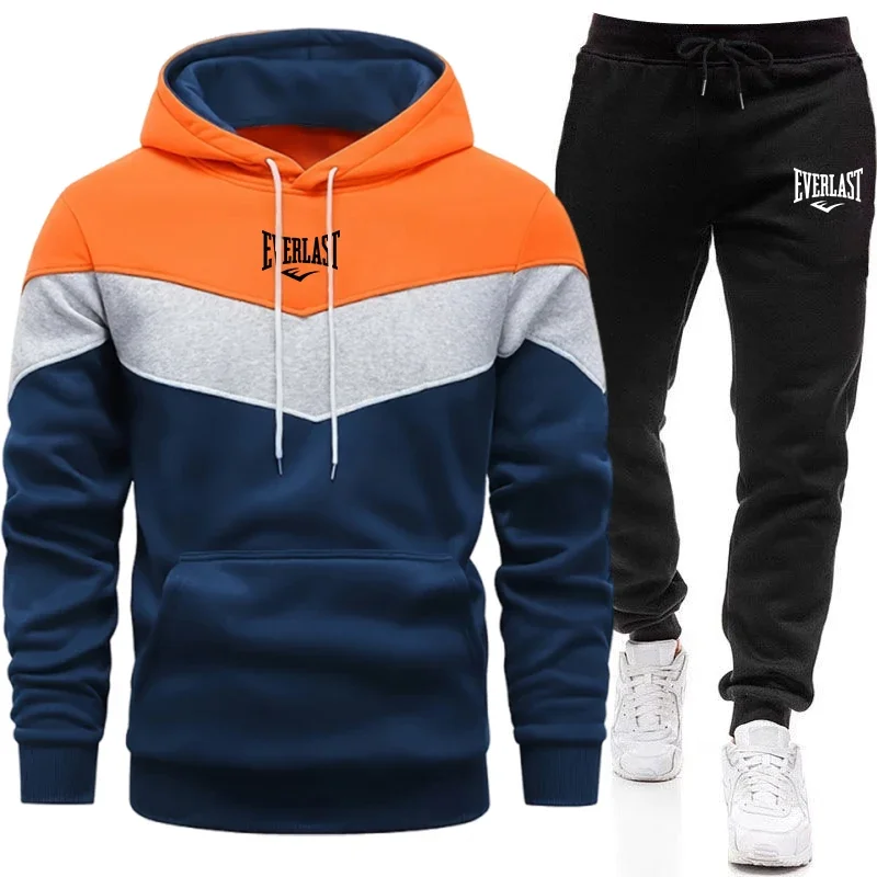 Conjuntos Masculinos: Moletom com Capuz e Calça de Moletom, Estilo Urbano Casual Esportivo, Manga Longa, Agasalho Masculino para Casa e Atividades ao Ar Livre, Confortável e Quente
