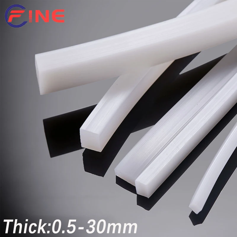 White Solid Silicone Rubber Sealing Strip Weatherstrip Square Rectangle High Temperature Resistant