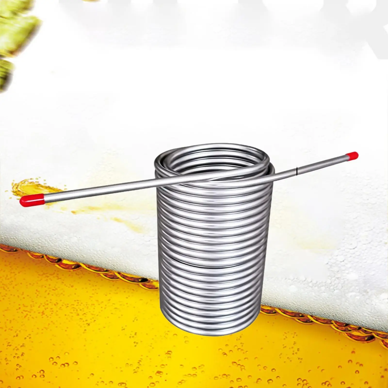 Wort Chiller Beer Brewing Equipment Easy Clean Sturdy Home Compact Stainless Steel Tubing Coil Beer Cooling Coil Water Chiller
