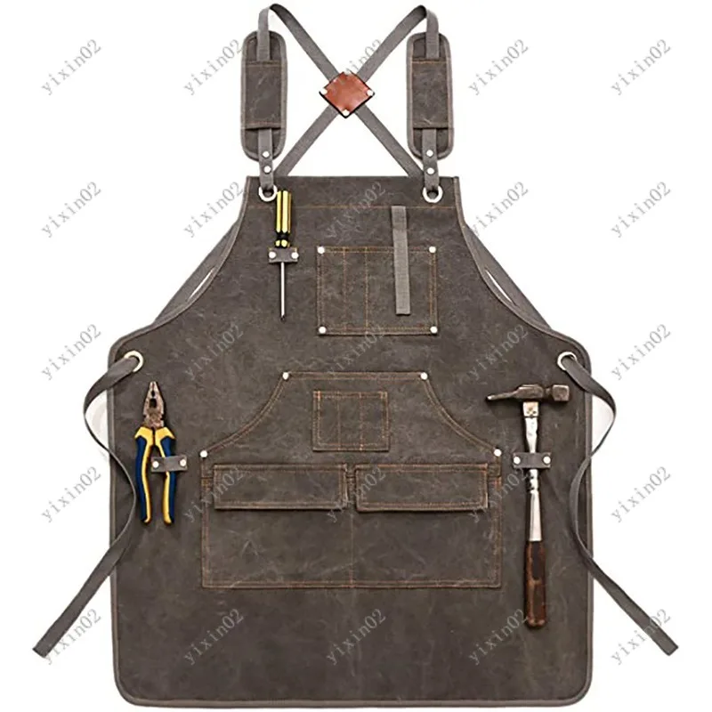 

Thick Canvas Work Apron Modern Simple Design For Gardening Carpentry Electrician Working Use