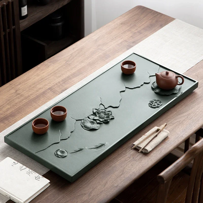 Marble Serving Tea Tray Luxury Drainage Irregular Living Room Storage Tea Tray Ceremony Nordic Chinese Bambu Home Decorationgs