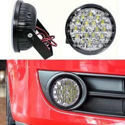 Hot model universal round 18 lamp beads LED high brightness daytime running lights 12V car high penetration front fog lights