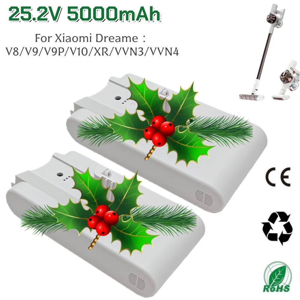

Для Dreame V8 V9 V10 V9P V9B Dreame аккумулятор для пылесоса 25,2 В 5000 мАч VVN3 VVN4 беспроводной пылеуловитель сменные аккумуляторы