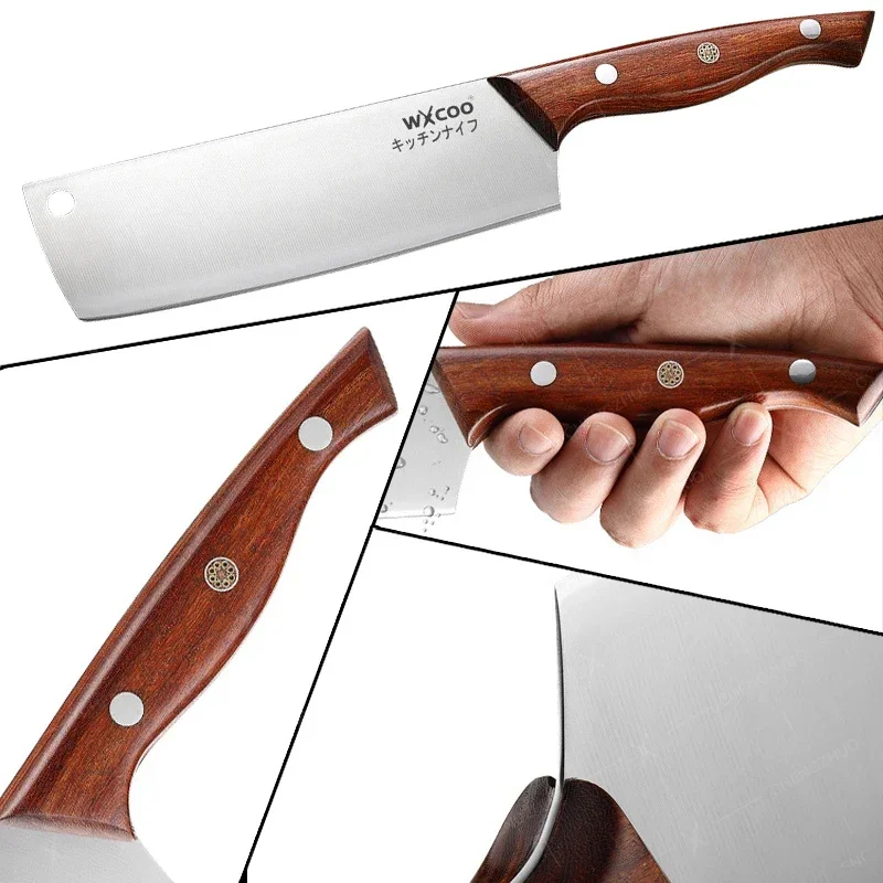 มีดเชฟมืออาชีพ 5Cr15Mov สแตนเลสปลาผลไม้มีด Butcher Meat Slice Cleaver มีดครัวของขวัญกล่อง