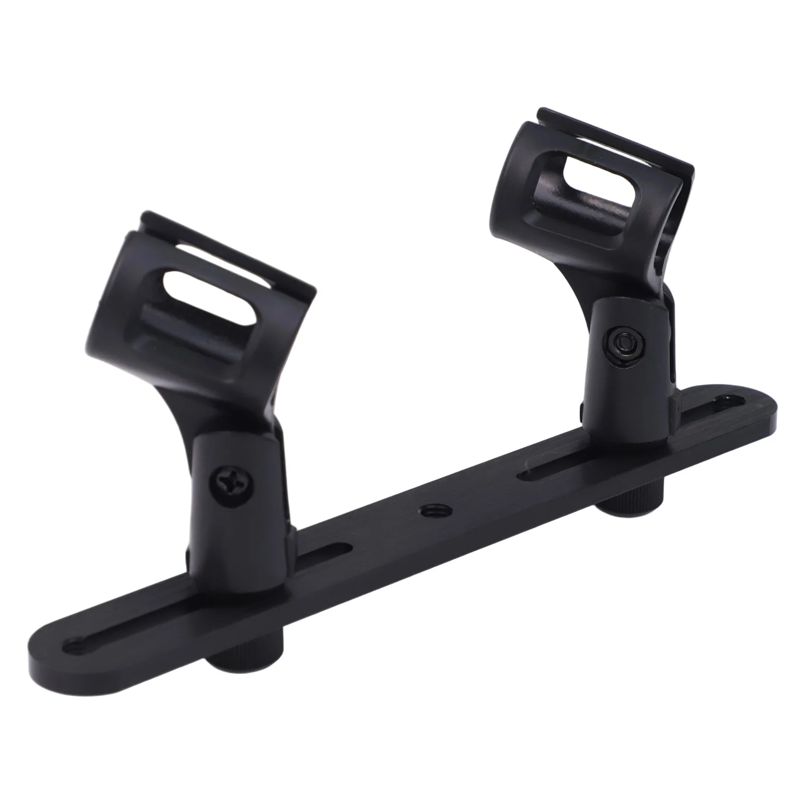 1pc 25 センチメートルマイククリップ調整可能な 4 ヘッドマイククリップバーマウントホルダー T バーブラケットクランプマイク部分消費者電気