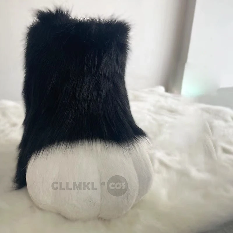 Fofo kig fursuit cosplay pata sapatos peludo fursuit cosplay rubbit botas de gato bonito animal mangá festa cos traje desempenho prop
