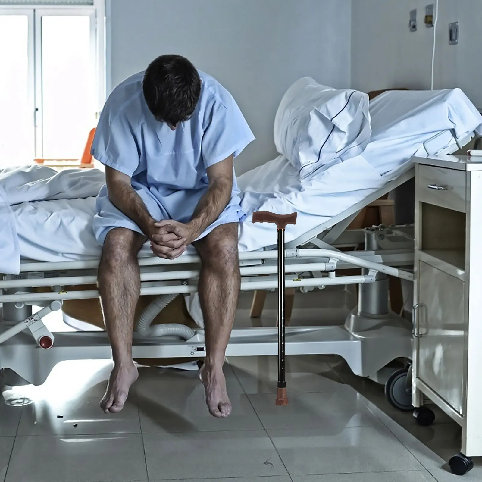 

2Pcs Replacement Cane Handles Non-Slip Comfortable Walking Stick Hand Grip for Elderly Crutches Walking Aid Accessories