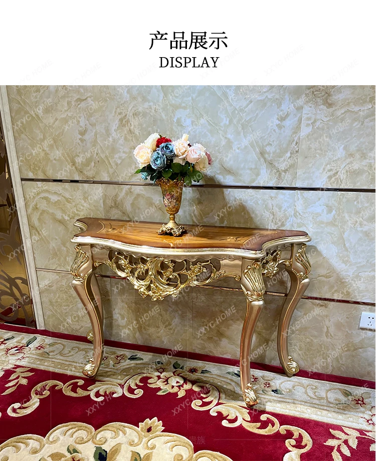 

L solid wood luxury carved decorative table neoclassical entrance table aisle furniture