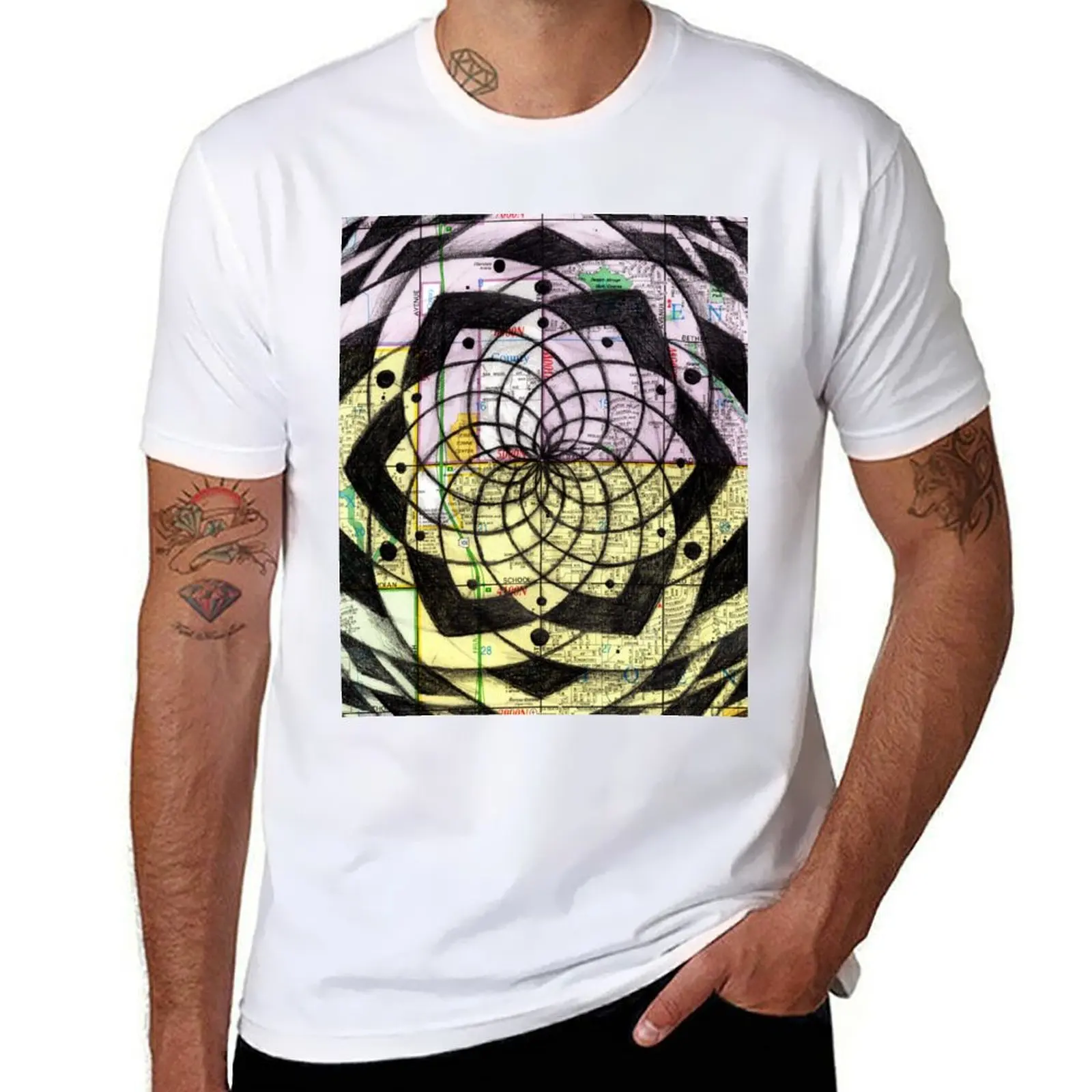 

Map Series Drawing T-Shirt man t shirt heavy cotton funny t shirts man T-Shirt