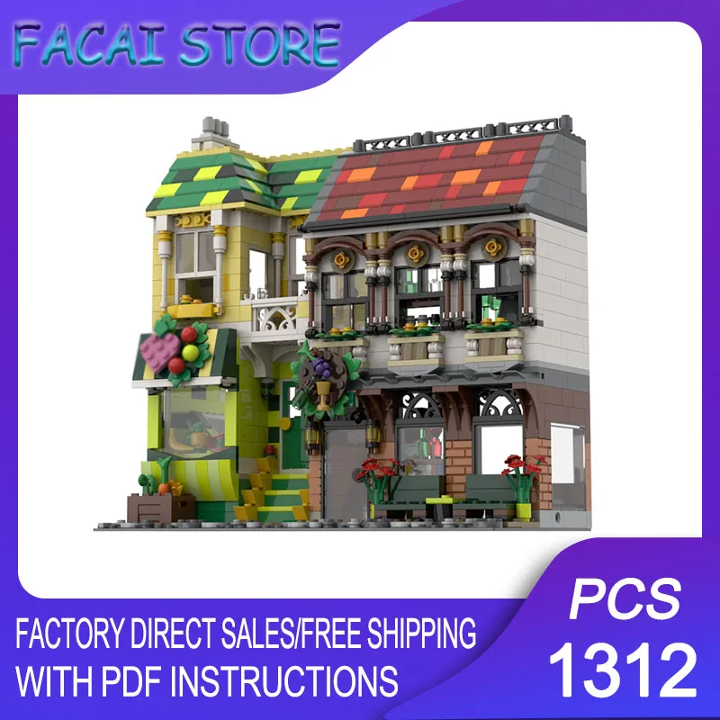 Modelo de Cidade Modular, Blocos de Construção MOC, Casa de Vinho Modular, Blocos Tecnológicos, Brinquedo DIY de Natal, Presente de Construção