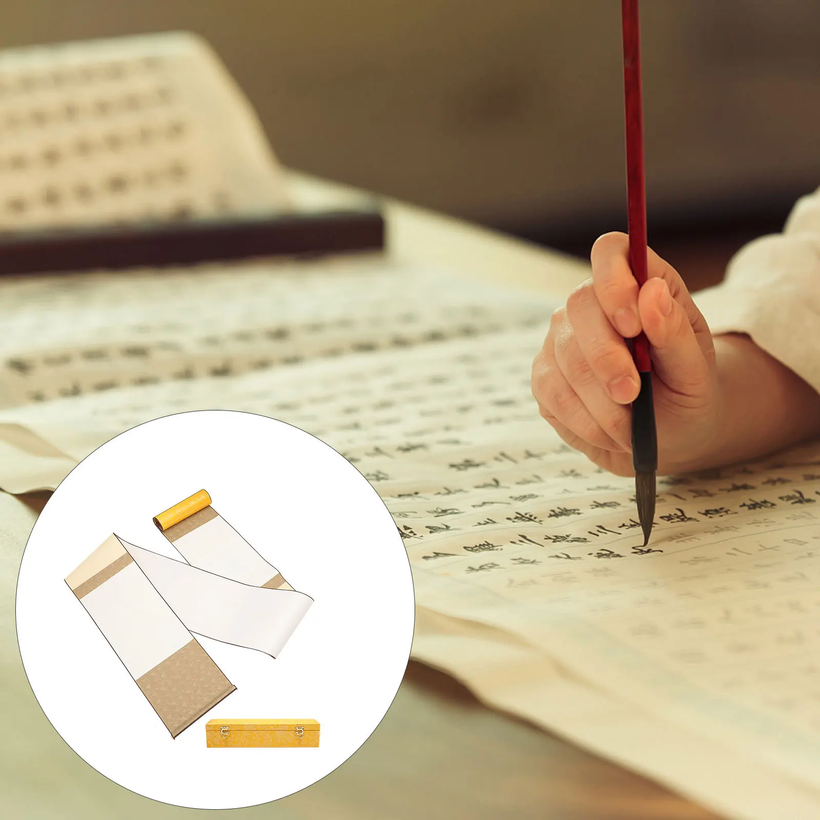 مجموعة واحدة من ورق الخط الصيني، لوحة التمرير الممتازة، ورق الخط الفارغ، ملحقات الكتابة المحمولة المتينة