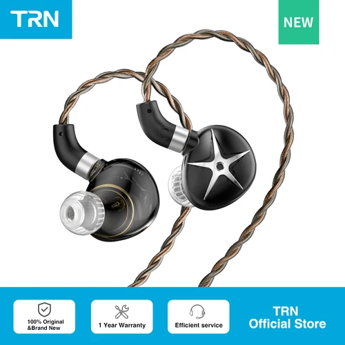 Auriculares TRN Starfish con controlador dinámico de 12mm, monitores intrauditivos con diafragma recubierto de berilio, auriculares Hi-Fi con desmontable