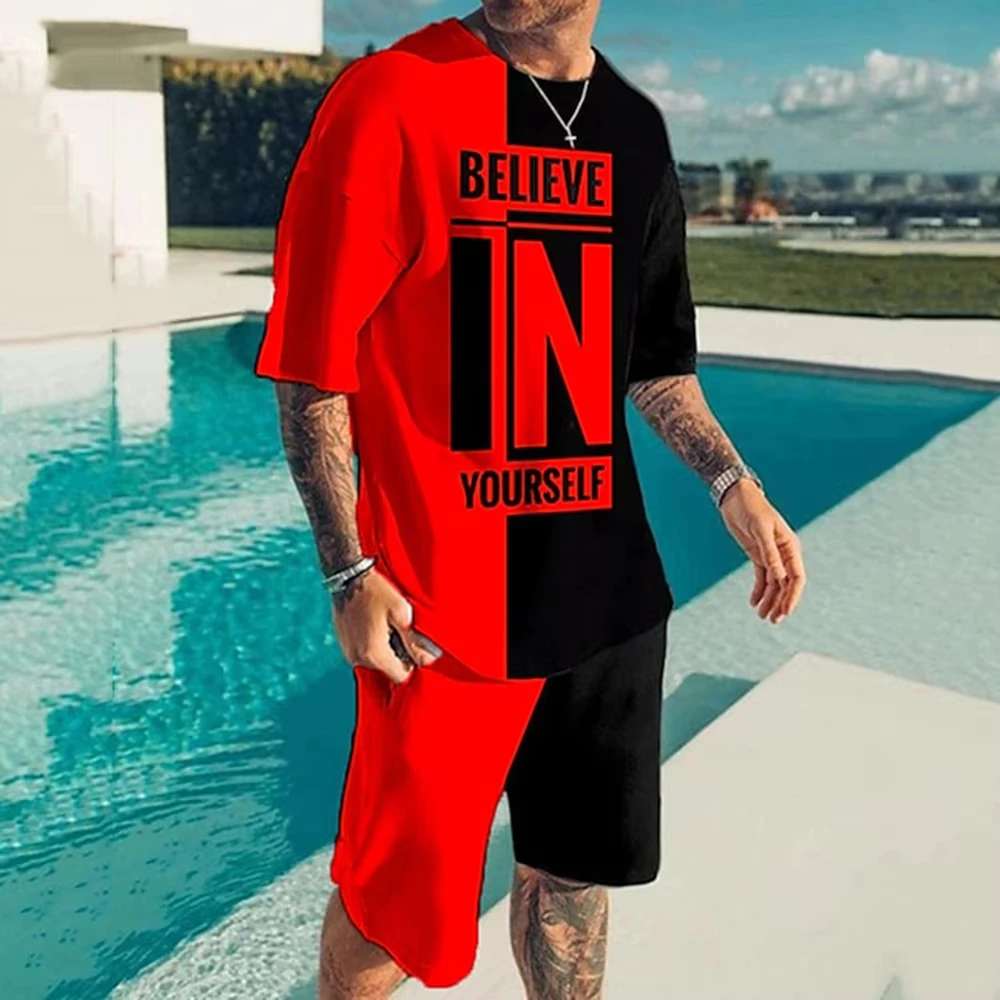 ฤดูร้อนผู้ชายกีฬาชุดเด็กขนาดใหญ่ TShirt ชุดสดชื่น TOP Y2K สไตล์พิมพ์ 3D ผู้หญิง TShirt ชุดผู้ชายชุดสูท