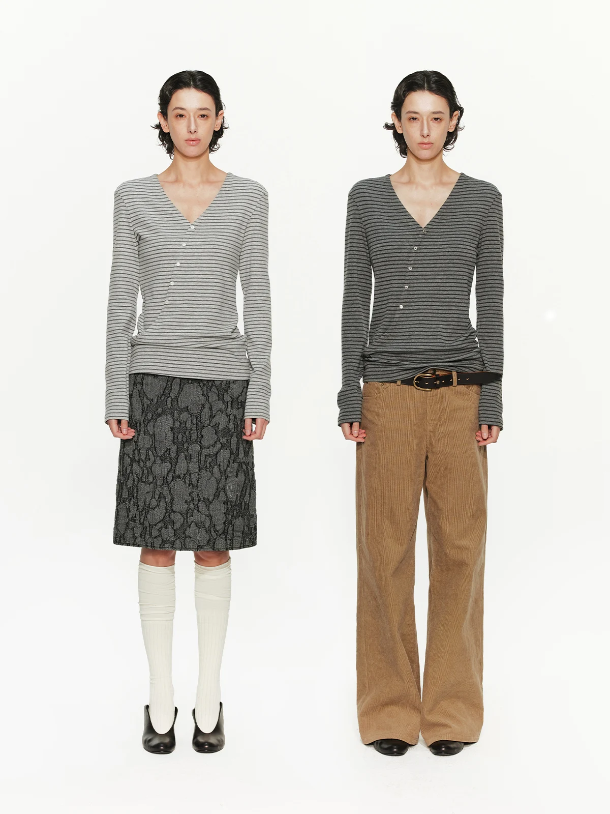 

Casual Long Sve T-irt 90s Cleanfit Cotton Blend Asymmetric Design V-Ne Commute Sle Loose Fit Polyester Cotton Blend