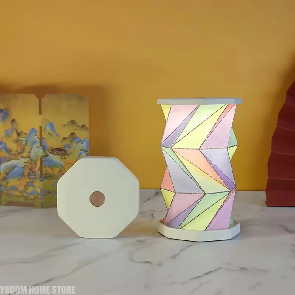 Paper Rotating Night Light Creative Foldable Atmosphere Bedroom Bedhead Decoration Gift Book Light LED Table Light