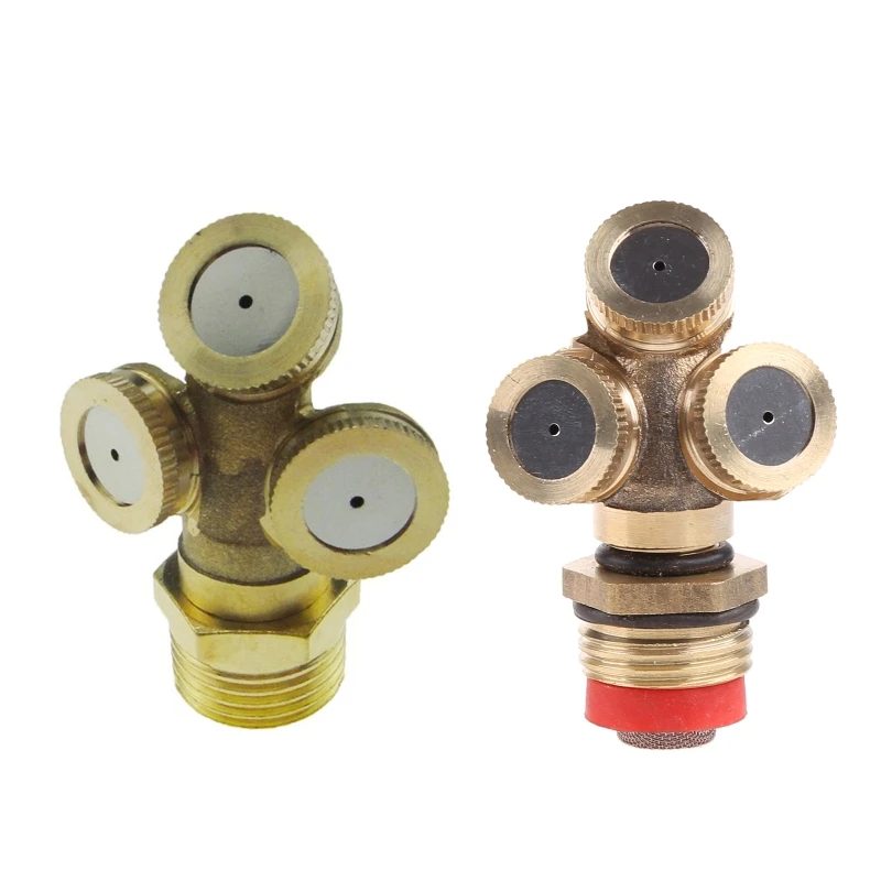 

3 Holes Brass Misting Nozzle Agricultural Water Sprinklers Fitting Dropship