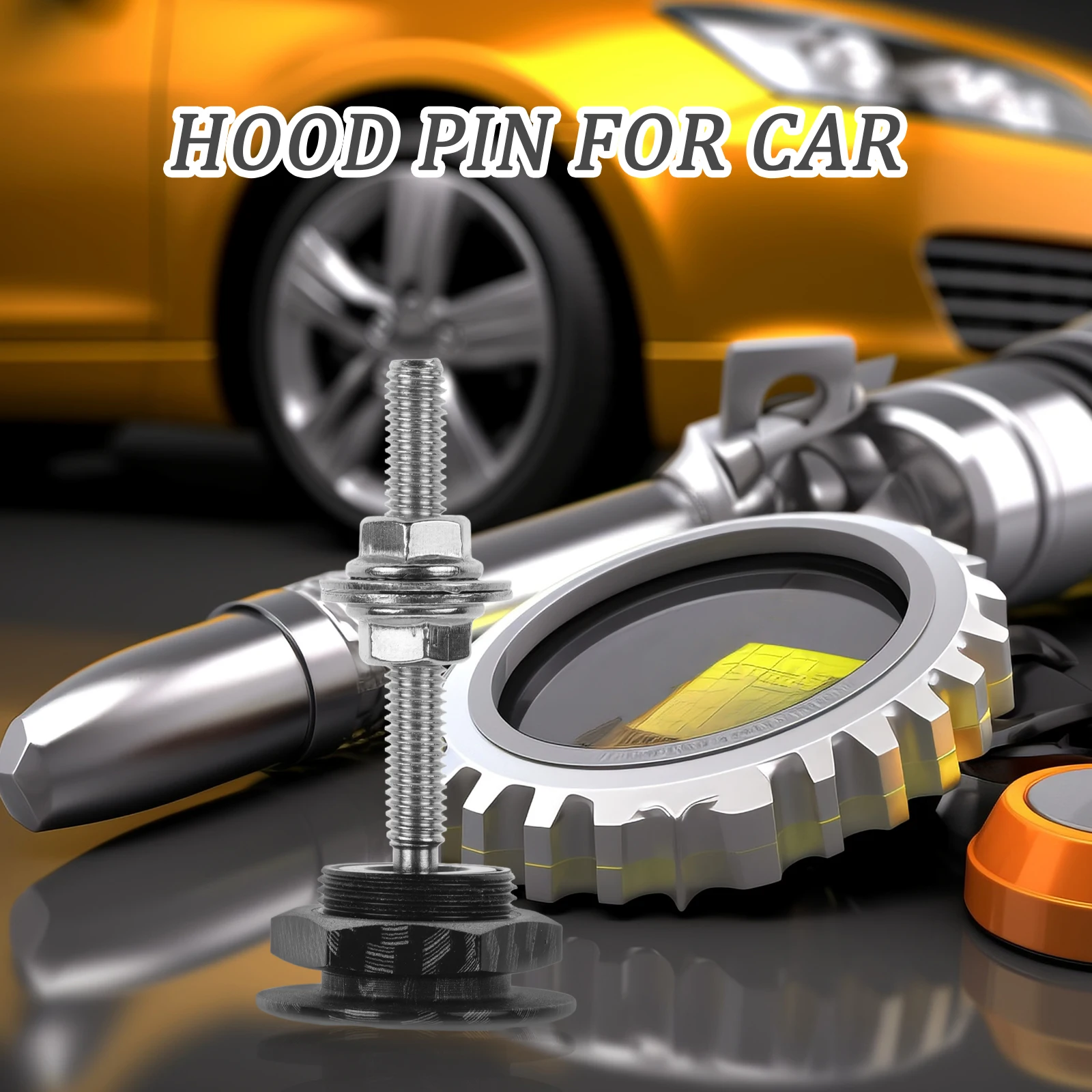 

Lock Quick Latch Bumper Aluminum Hood Pin Kit Alloy Car Hood Pin Set Firm Secure Racing Carbon Fiber Universal