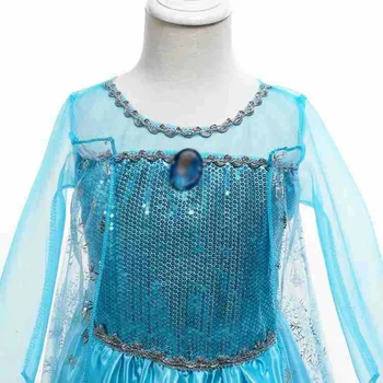 Snow Queen Princess Dress 4 Kids Girls Cospaly Snow Queen Elsa Cape Costumes Kids Carnival Party Prom Gown Children Clothes Elsa Princess Dresses 4
