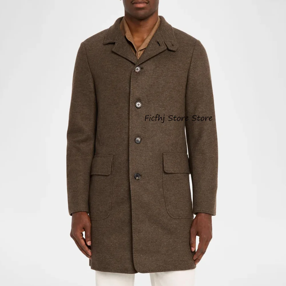 

Wool Fabric Fashion Suit Jackets Single-breasted Men's Overcoat Urban Blazers Autumn/winter Jackets for Man Lapel Casual Stylish