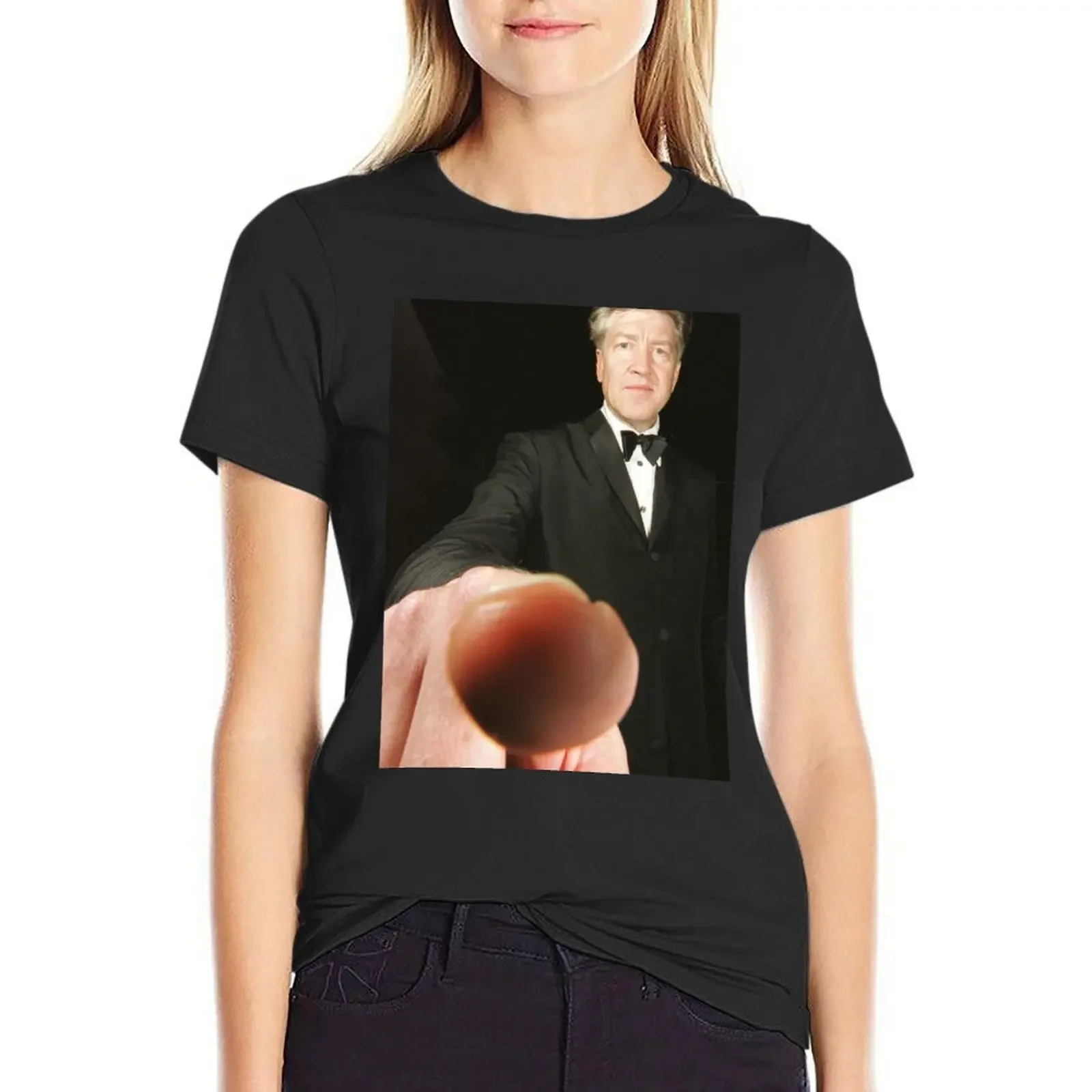 

David Lynch Pointing T-Shirt customizeds sports fans Female clothing cute clothes clothes for Women