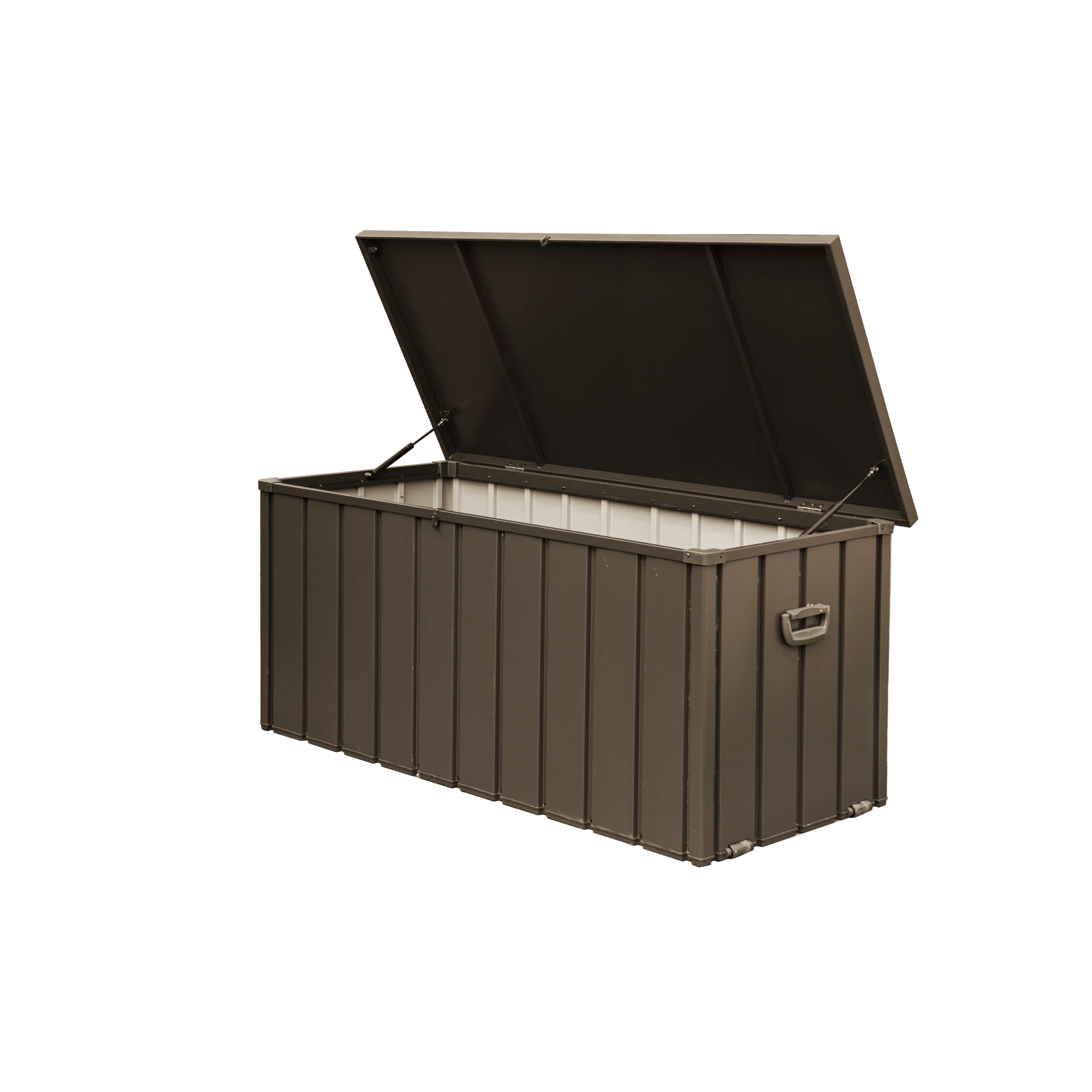 120 Gallon Metal Outdoor Storage Deck Box Waterproof Outdoor Storage Bench Large Patio Storage Bin with Lockable Dark Brown