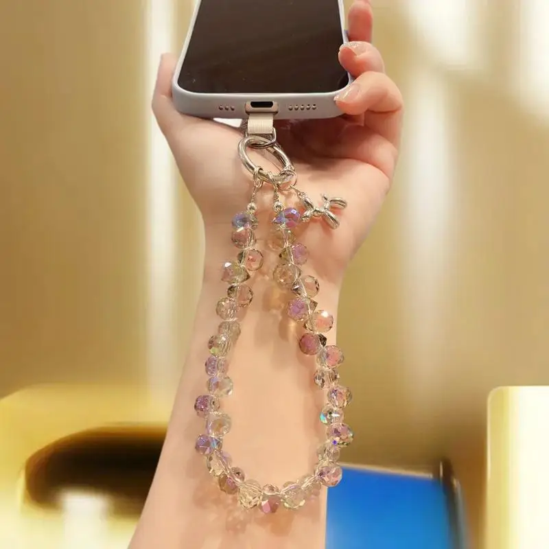 

Single High-End Beaded Wrist Chain with water drop Crystal Pendant Handheld.