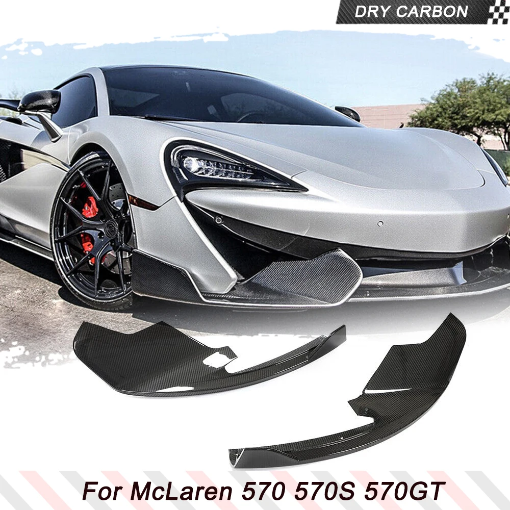 

Dry Carbon Fiber Front Splitters For McLaren 570 570S 570GT 2015-20 Dry Carbon Front Bumper Splitters Lip Aprons