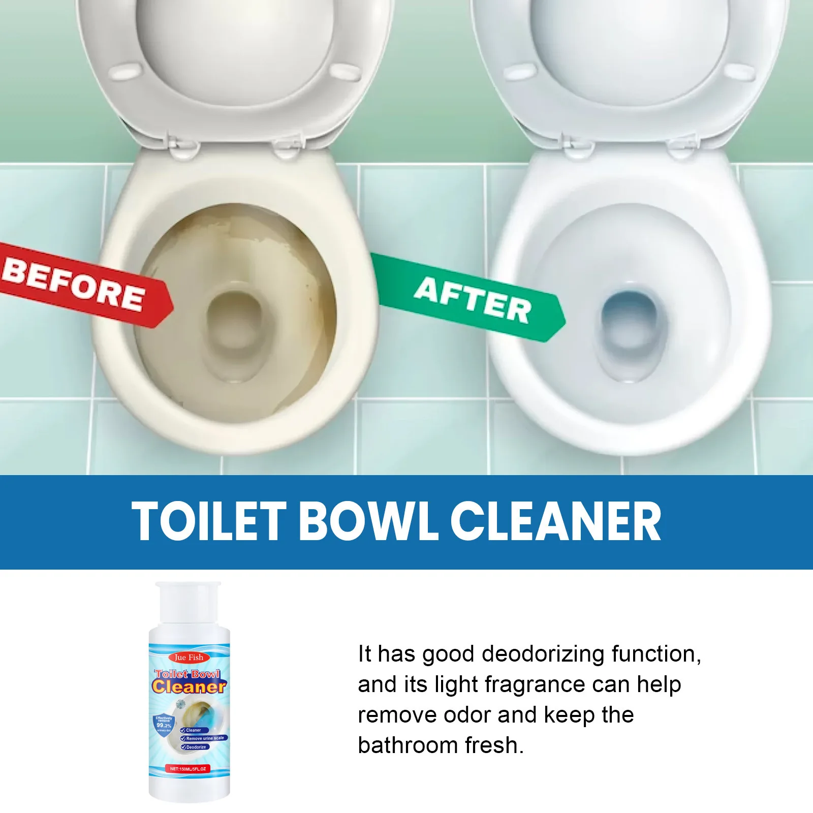 Automatic Toilet Bowl Cleaner Remove Urine Stain Dirt Toilet Pipe Dredging Agent Descaling Deodorizing Toilet Cleaning Solution