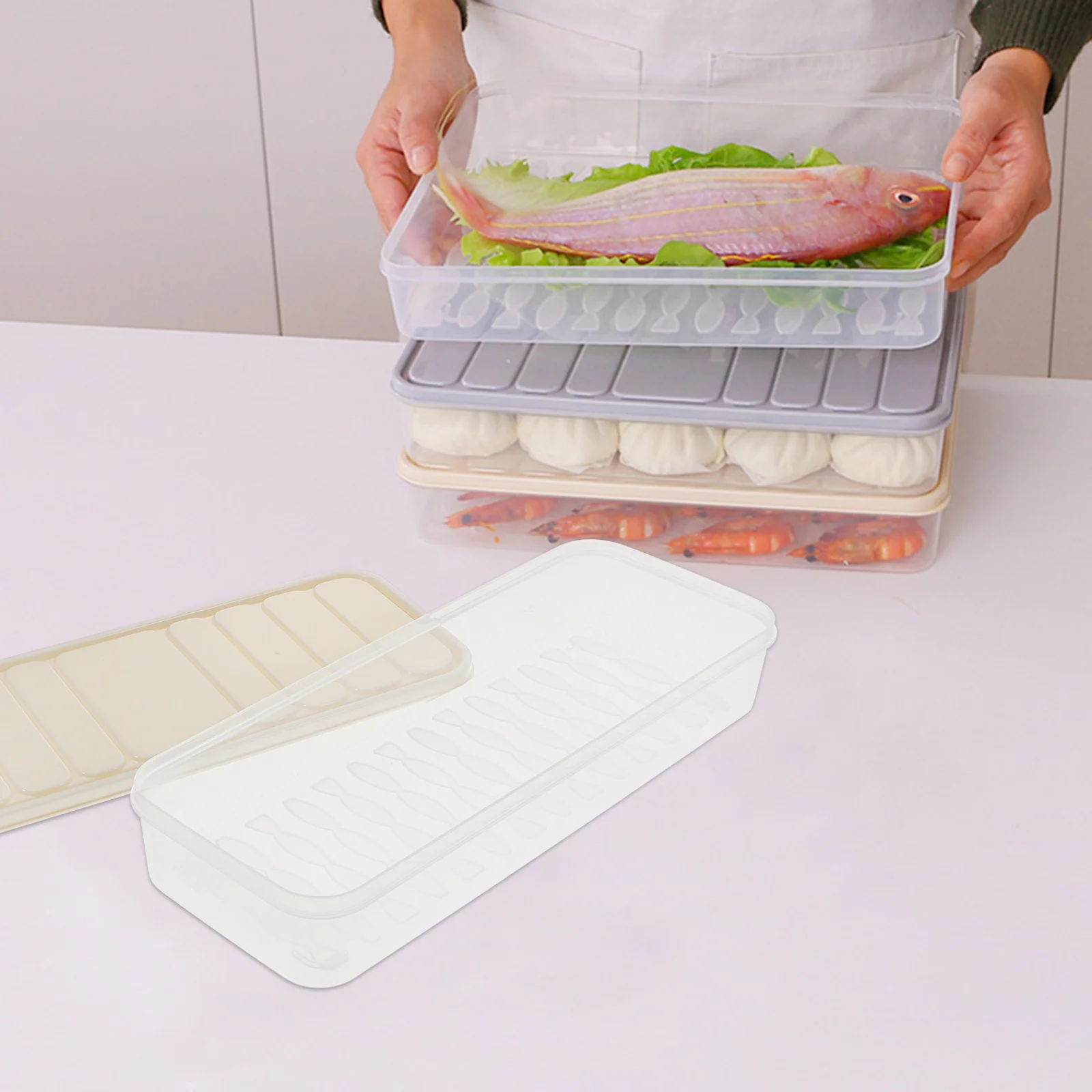 

2Pcs Fridge Plastic Box Food Storage Container Organizer for Meats Groceries Clutter Free Fridge Essentials Storage