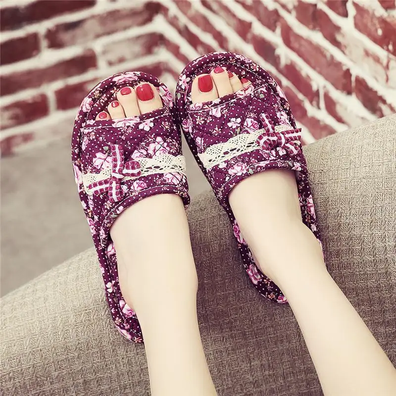 Korean Version Anti-skid Cloth Sole Slippers, Wooden Floor, Silent Indoor Soft Sole Home, Four Seasons Couple Slippers