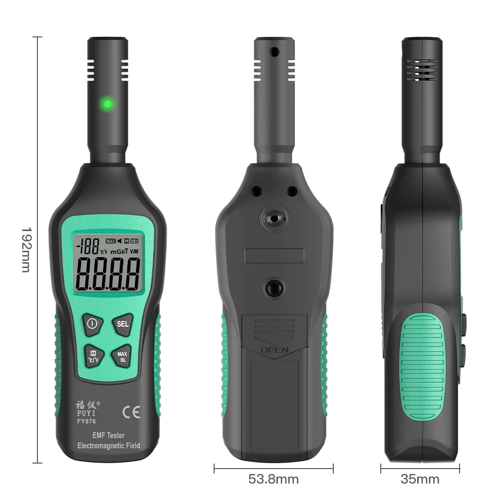 MASTFUYI كاشف إشعاع المجال الكهرومغناطيسي المحمول 3 في 1 EMF متر كاشف EMF لمعدات صيد الأشباح