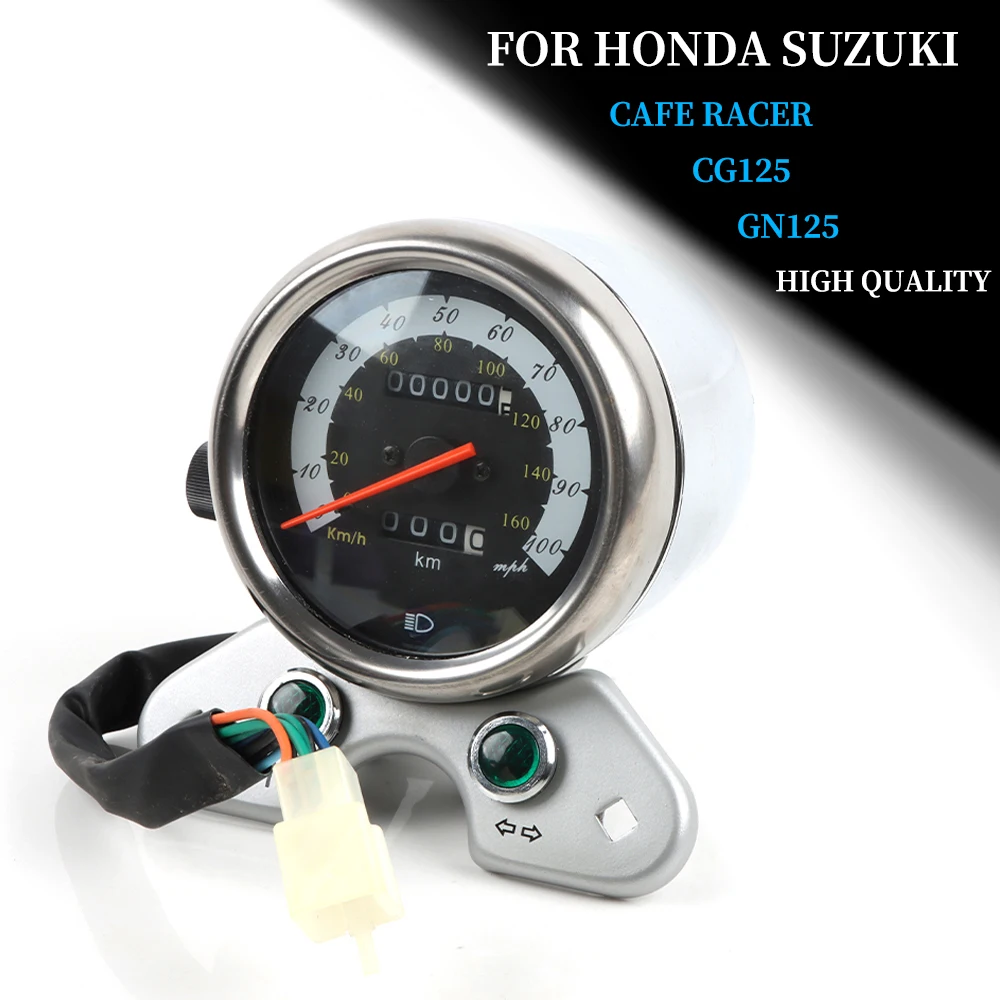 For Suzuki gn 125 Cafe Racer HONDA CG 125 parts Universal Motorcycle Dual Speedometer Odometer Cluster Gauges