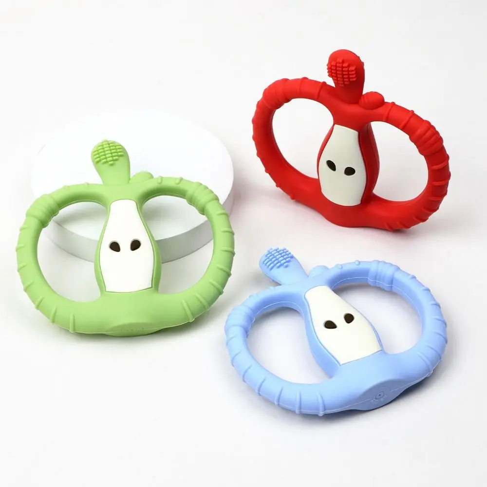 

Fruit Shape Vibrating Teether with Remote Control 10-Speed Vibration Modes Chewy Sensory Soft Food Grade Silicone Teether
