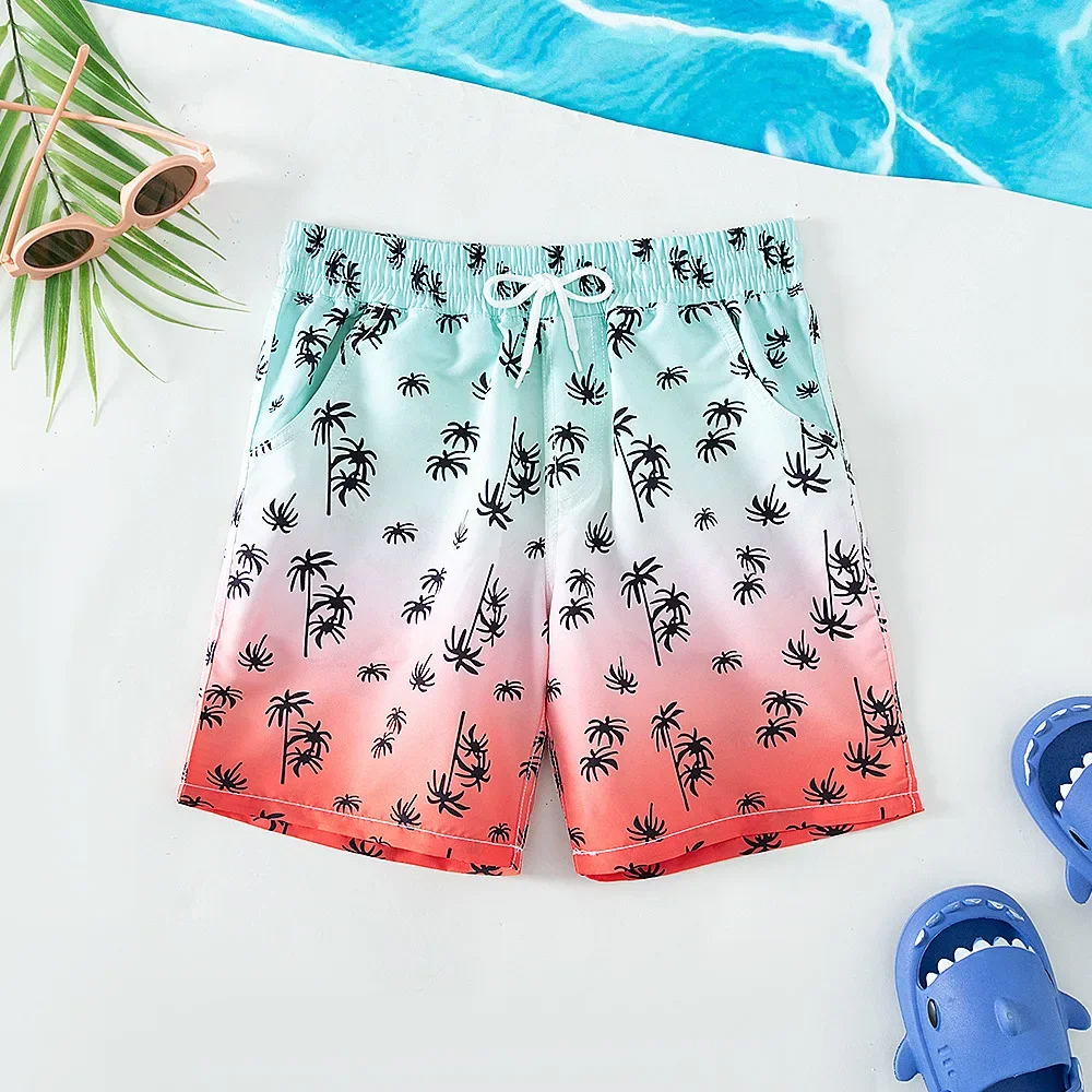 

2024 Quick Dry Summer teen boys Siwmwear Beach Board Shorts Briefs For kids Swim Trunks 5-14years Swimming Shorts Beachwear