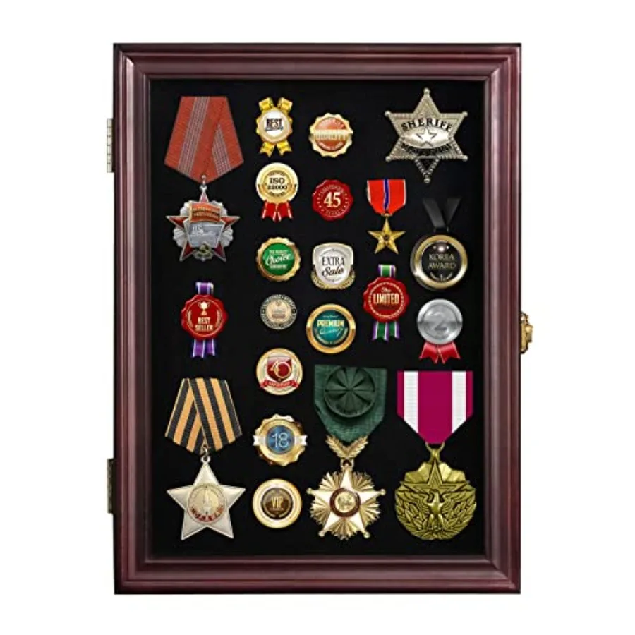 Pine Pin Display Case, 11"x15" Non-Dust Pin Collection Display Shadow Box with High Transparency UV Protection Acrylic Glass Do