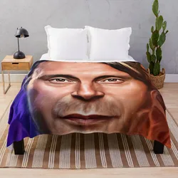 Mads Mikkelsen Hannibal in Blue and Orange Flames Throw Blanket Soft Blanket Cute Blanket