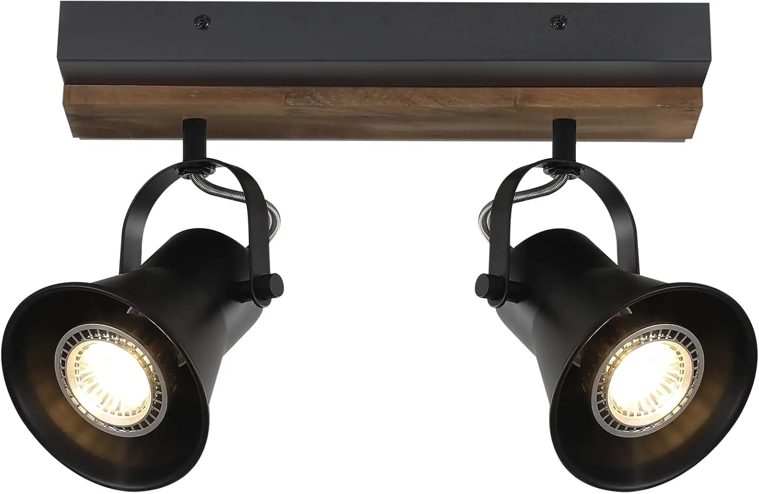 

2-Light Black Track Lighting Kit - Modern Farmhouse Semi-Flush Mount w/ Rotatable Heads for Kitchen, Living Room & Bedroom