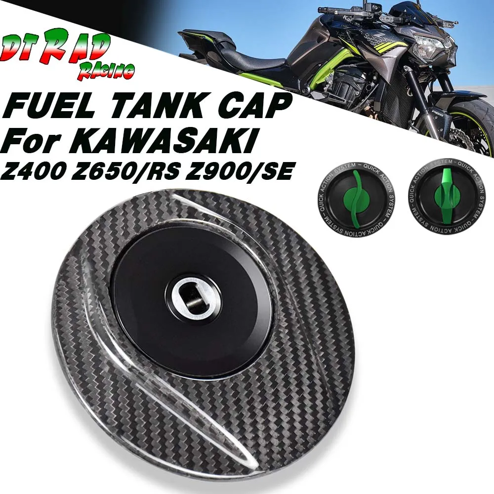 

For KAWASAKI Z400 Z650/RS Z900/SE Carbon Fiber Quick Action Fuel Tank Cap Motorcycle Anti-Tampering Keylock System Oil Gas Cover