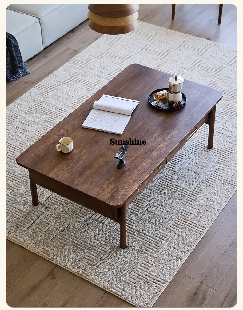 

North American black walnut solid wood coffee table, Nordic tea table FT