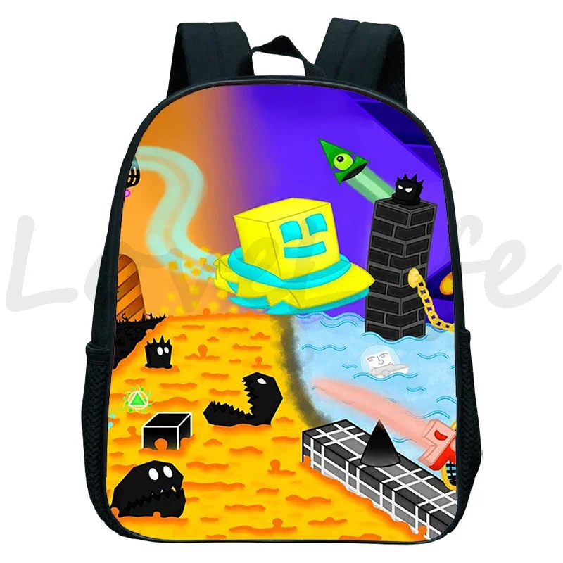 Sac à dos Angry Geometry Dash pour enfants, sac à dos pour garçons et filles, petit cartable Anime, sacs d'école de maternelle de dessin animé pour enfants